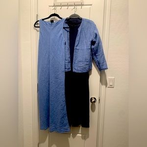 Eileen Fisher Linen Dress and Cardigan Set